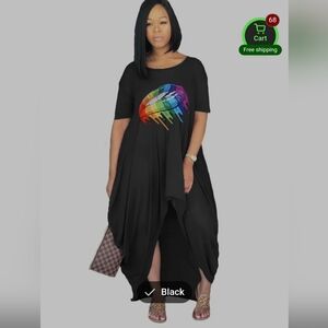 Nwot Rainbow Lips Dress size xl